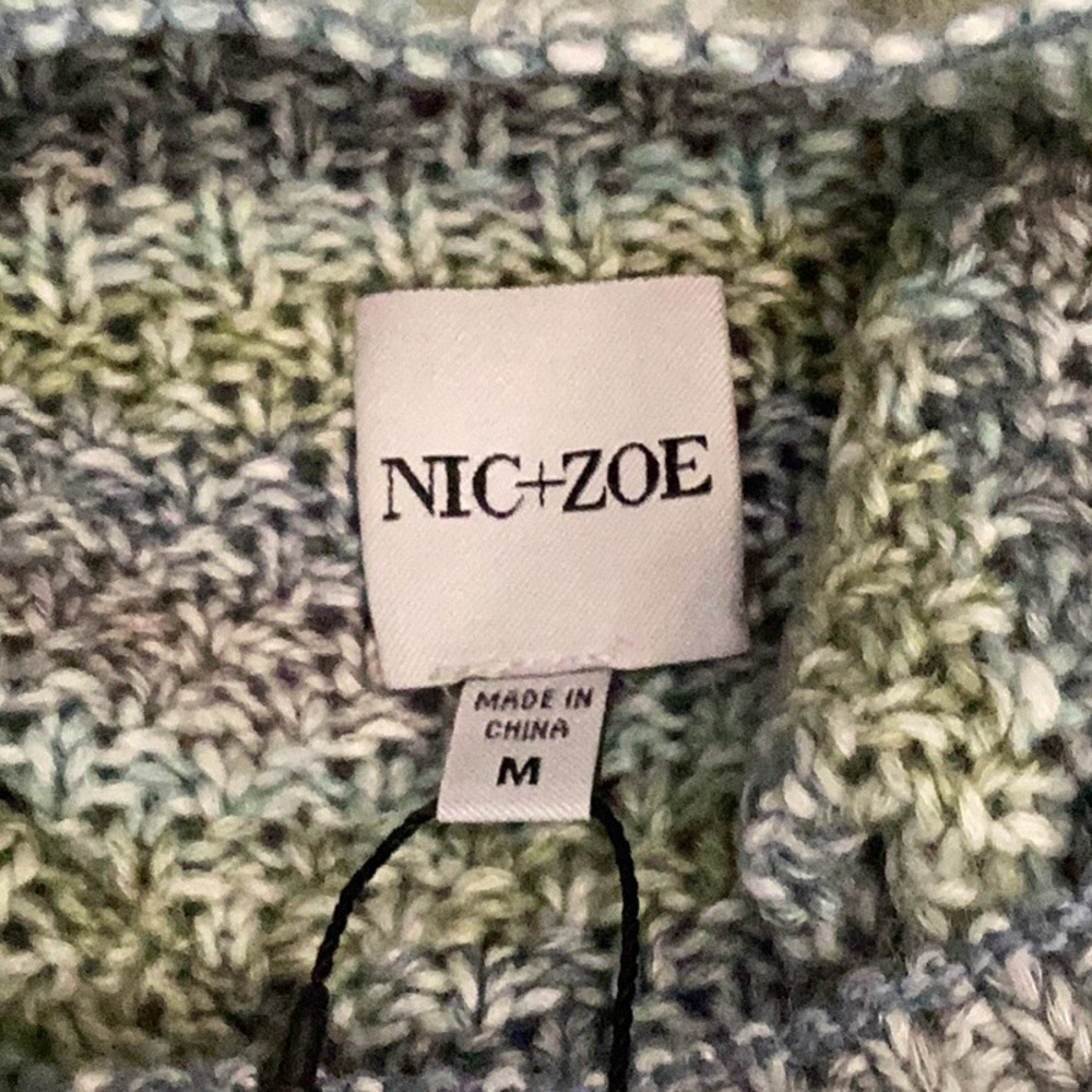 NWT NIC + ZOE Party Mix Shaker Rib Stitch Knit Turtleneck Long Sleeve Sweater -M - Picture 4 of 5